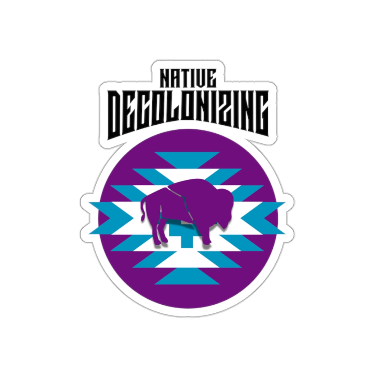 Native Bison, Decolonizing, Kiss-Cut Stickers