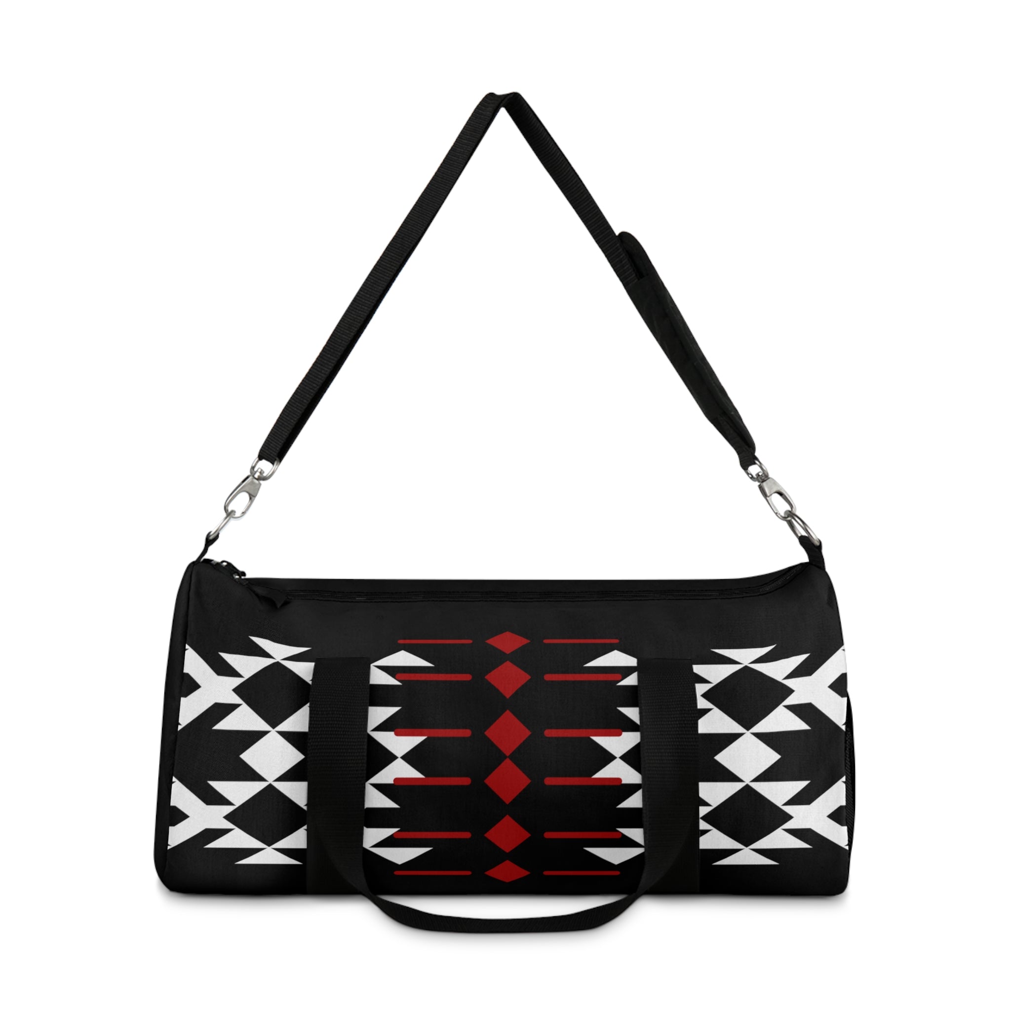 Black, Red, and White Warrior Duffel Bag, Small