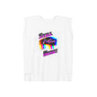 Native Innii aka Bison Graphic, Still Here, Native Pride, White, Mauve, Black, Teal or Grey, Women’s Flowy Rolled Cuffs Muscle Tee