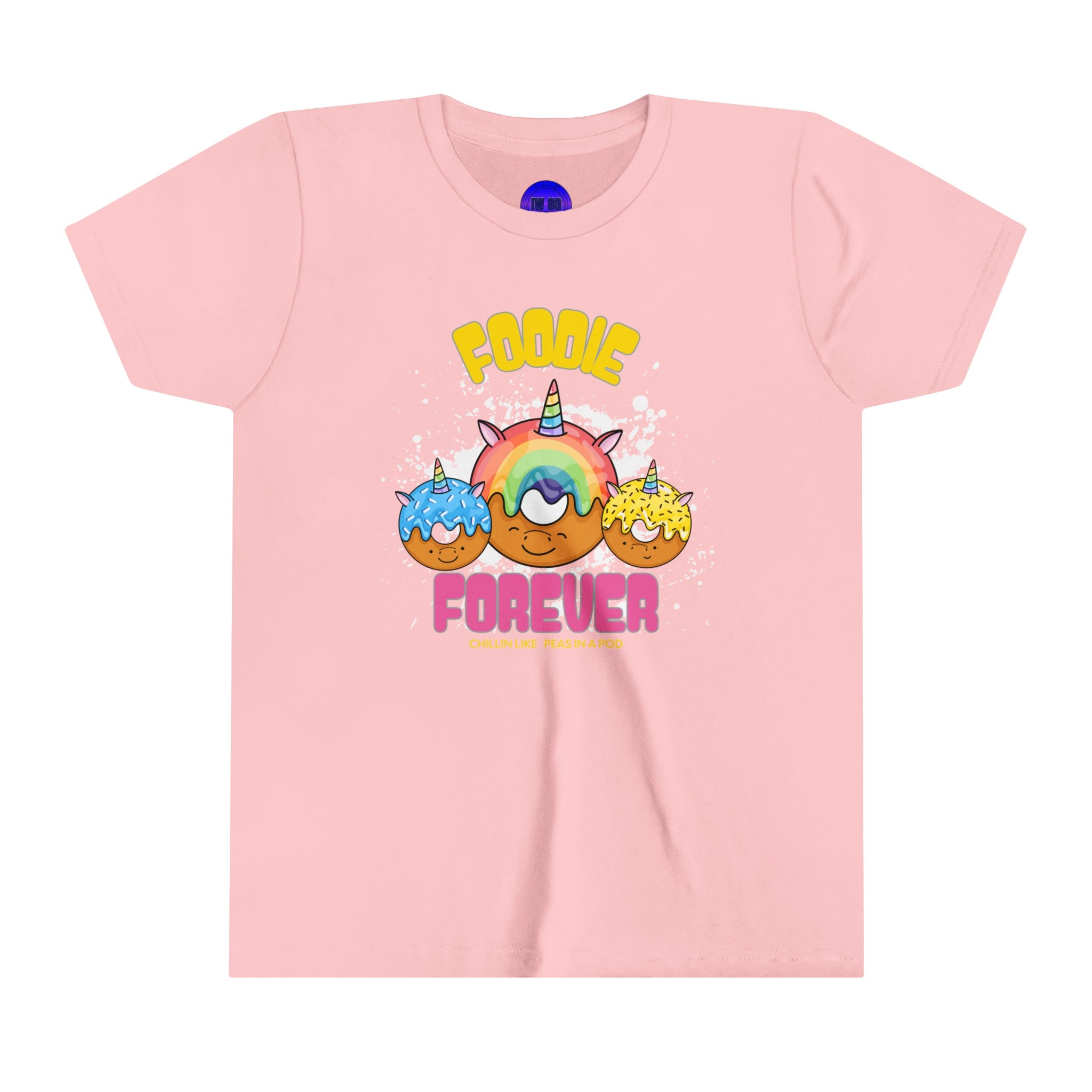 Foodie, Peas in a Pod, Cute Donuts, White, Black, Purple, or Pink Youth Short Sleeve Tee