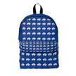 White Innii-Bison Blue Backpack with Rainbow Native Indigenous Text Unisex Classic Backpack