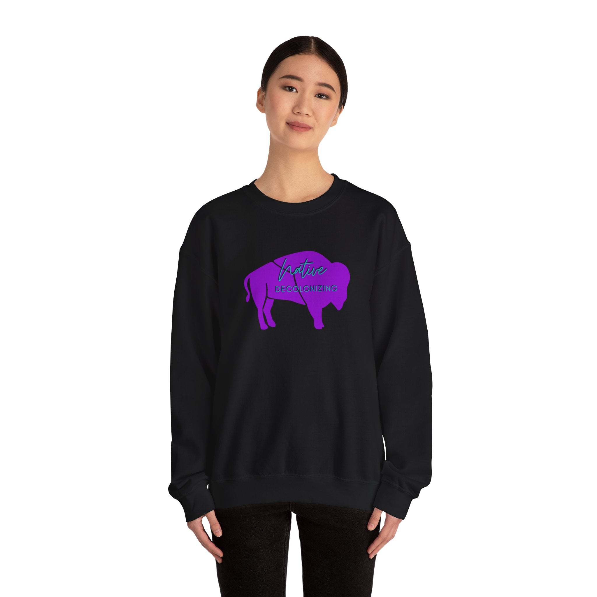 Native Bison Decolonizing Unisex Heavy Blend Crewneck Sweatshirt