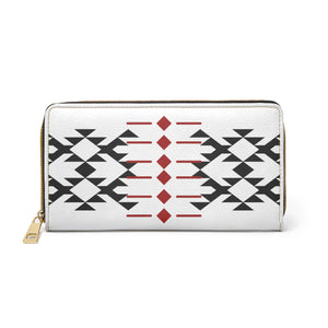 White, Red and Black Warrior Womens, Zippered Wallet