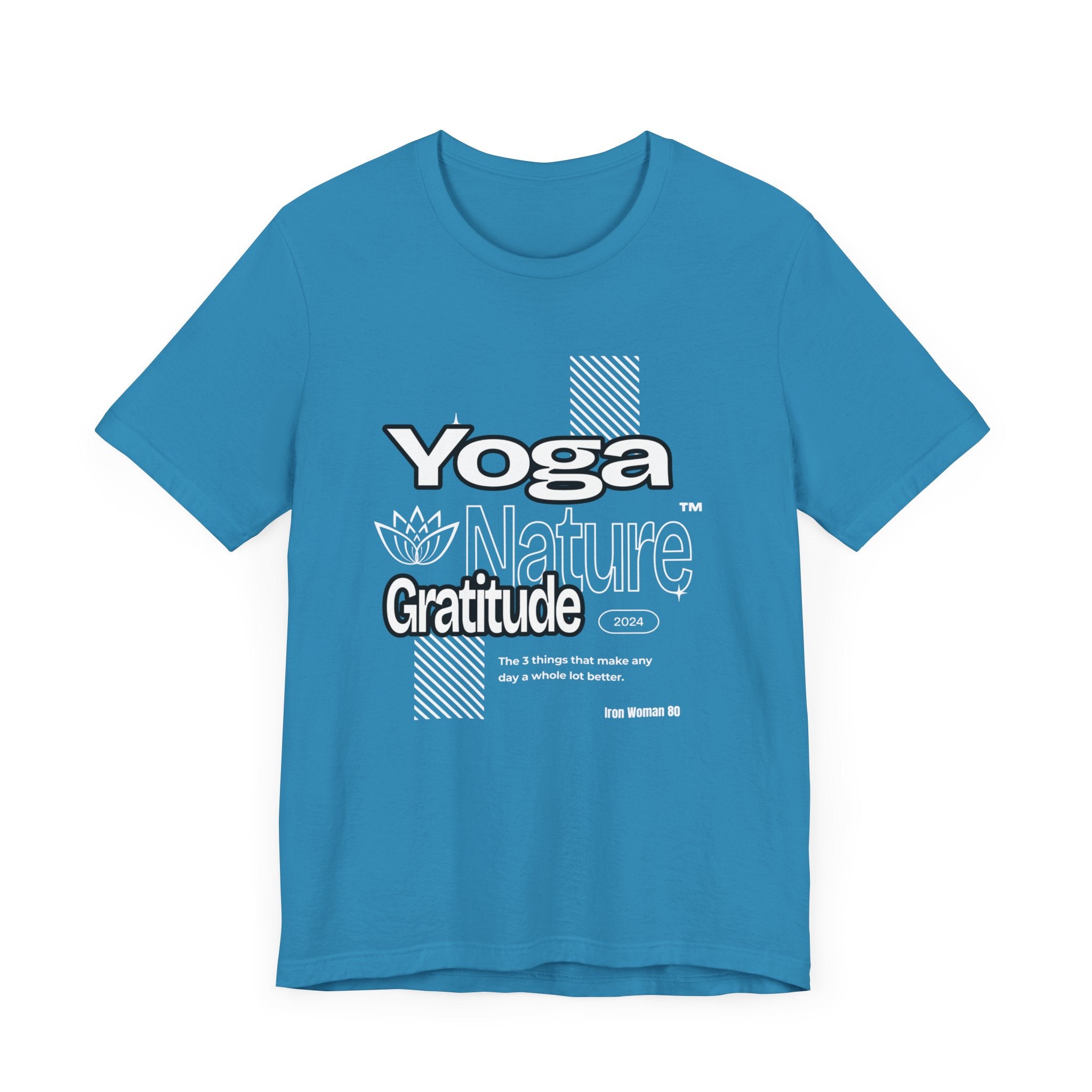 Yoga Nature Gratitude, Black, Green, Aqua, True Royal, Purple, Berry and Red, Unisex Jersey Short Sleeve Tshirt