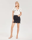 Grayscale Native Stars Women's All-Over Print Short Sleeve Button Up