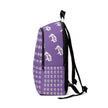 White Innii-Bison Purple Backpack with Rainbow Native Indigenous Text Unisex Fabric Backpack-Laptop pocket