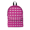 White Innii-Bison Pink Backpack with Rainbow Native Indigenous Text Unisex Classic Backpack