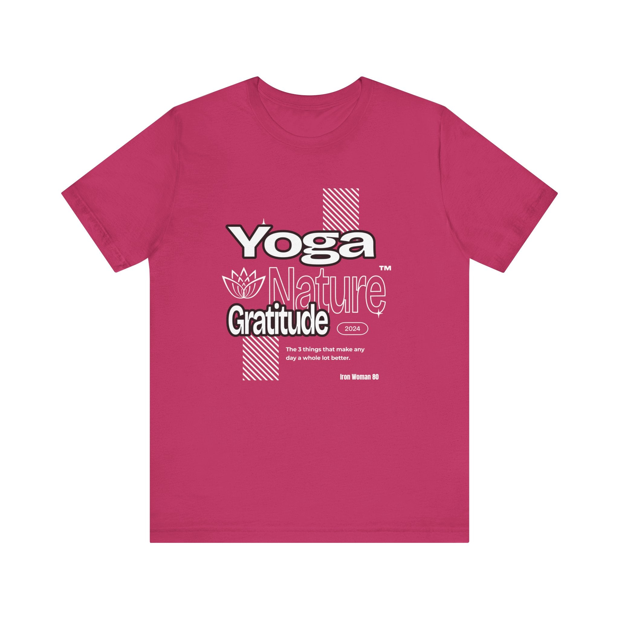 Yoga Nature Gratitude, Black, Green, Aqua, True Royal, Purple, Berry and Red, Unisex Jersey Short Sleeve Tshirt