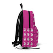 White Innii-Bison Pink Backpack with Rainbow Native Indigenous Text Unisex Classic Backpack