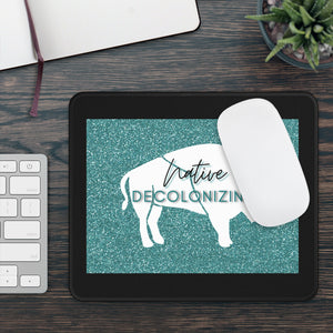Native Decolonizing White Bison Gaming Mouse Pad