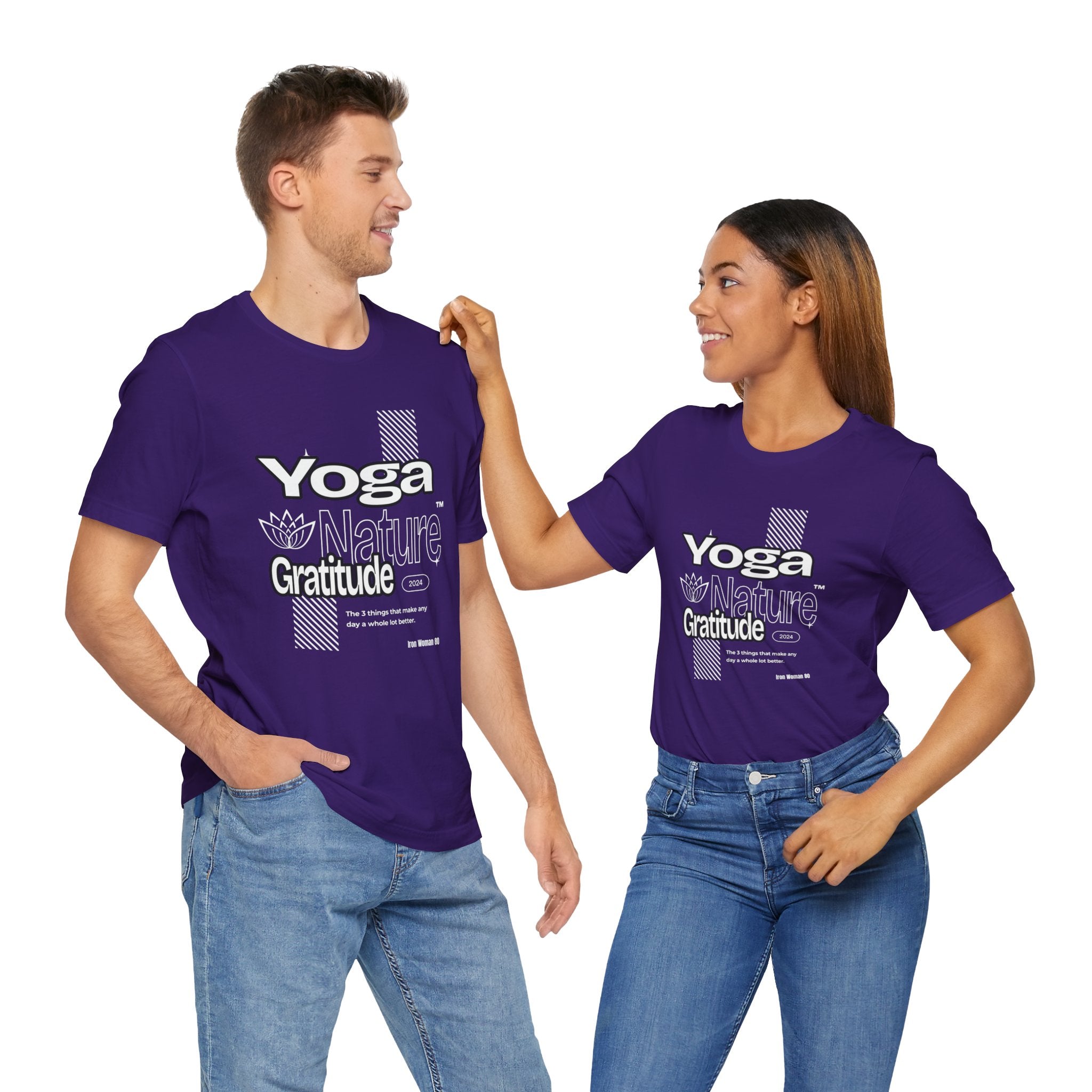 Yoga Nature Gratitude, Black, Green, Aqua, True Royal, Purple, Berry and Red, Unisex Jersey Short Sleeve Tshirt