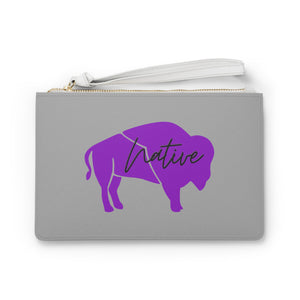 Native Bison Purple Clutch Bag, Card Wallet