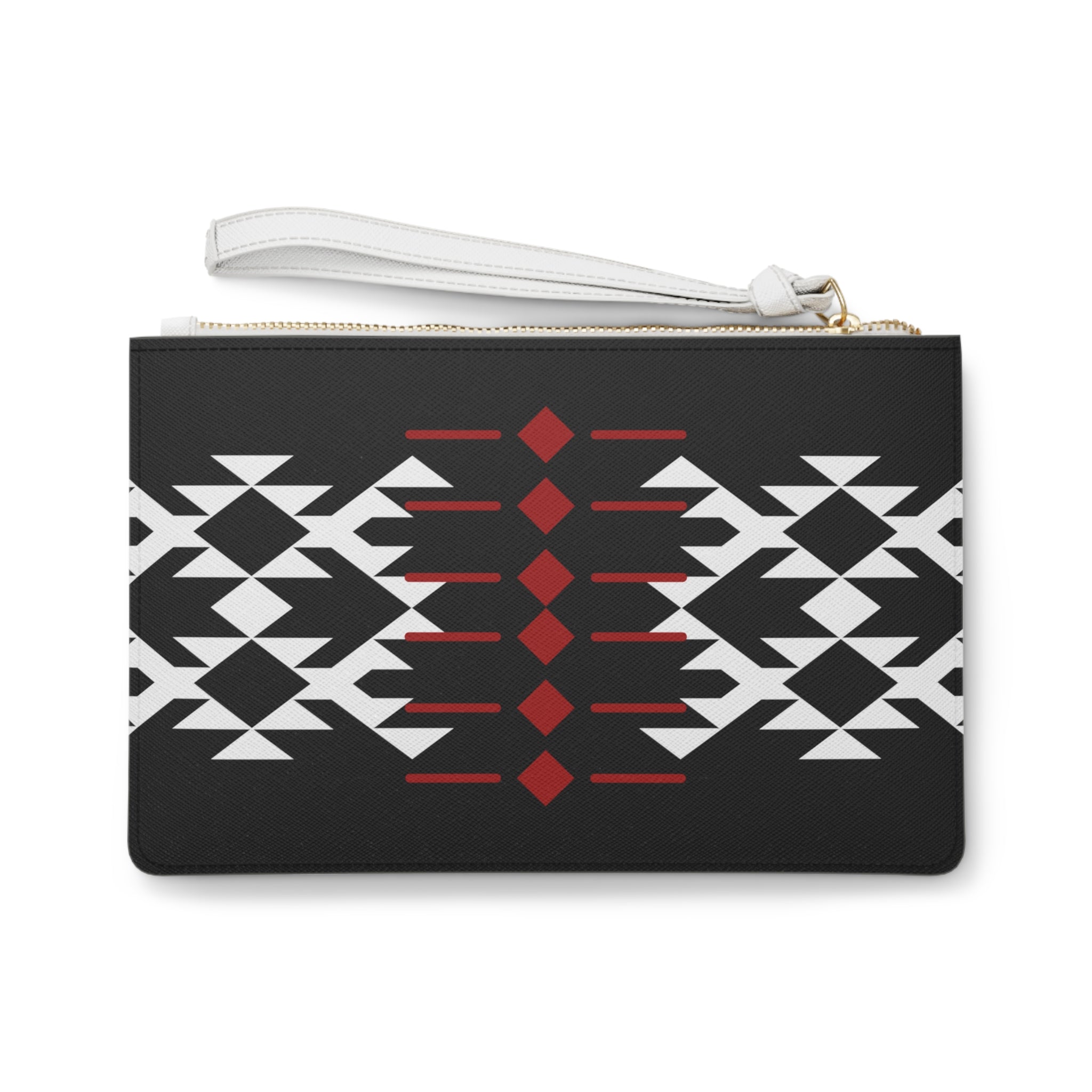 Black, Red, and White Warrior Clutch