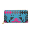 Pink, Gray and Black Native Pattern Zippered Wallet