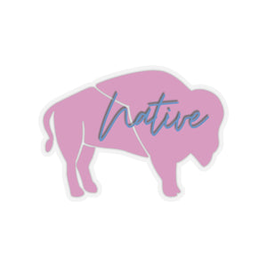 Pink Native Bison Kiss-Cut Stickers
