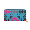 Pink, Gray and Black Native Pattern Zippered Wallet