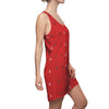 Red Native Stars Pattern Women's Cut & Sew Racerback Dress