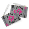 Pink Gray and Black Native Pattern Clutch Bag