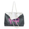 Gray Native Bison Pink with Blue text Weekender Bag