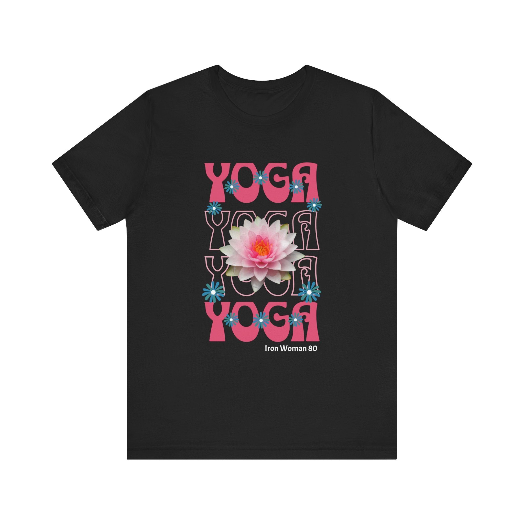 Lotus Flower Graphic, Yoga Unisex Jersey Short Sleeve Tshirt, Black or White