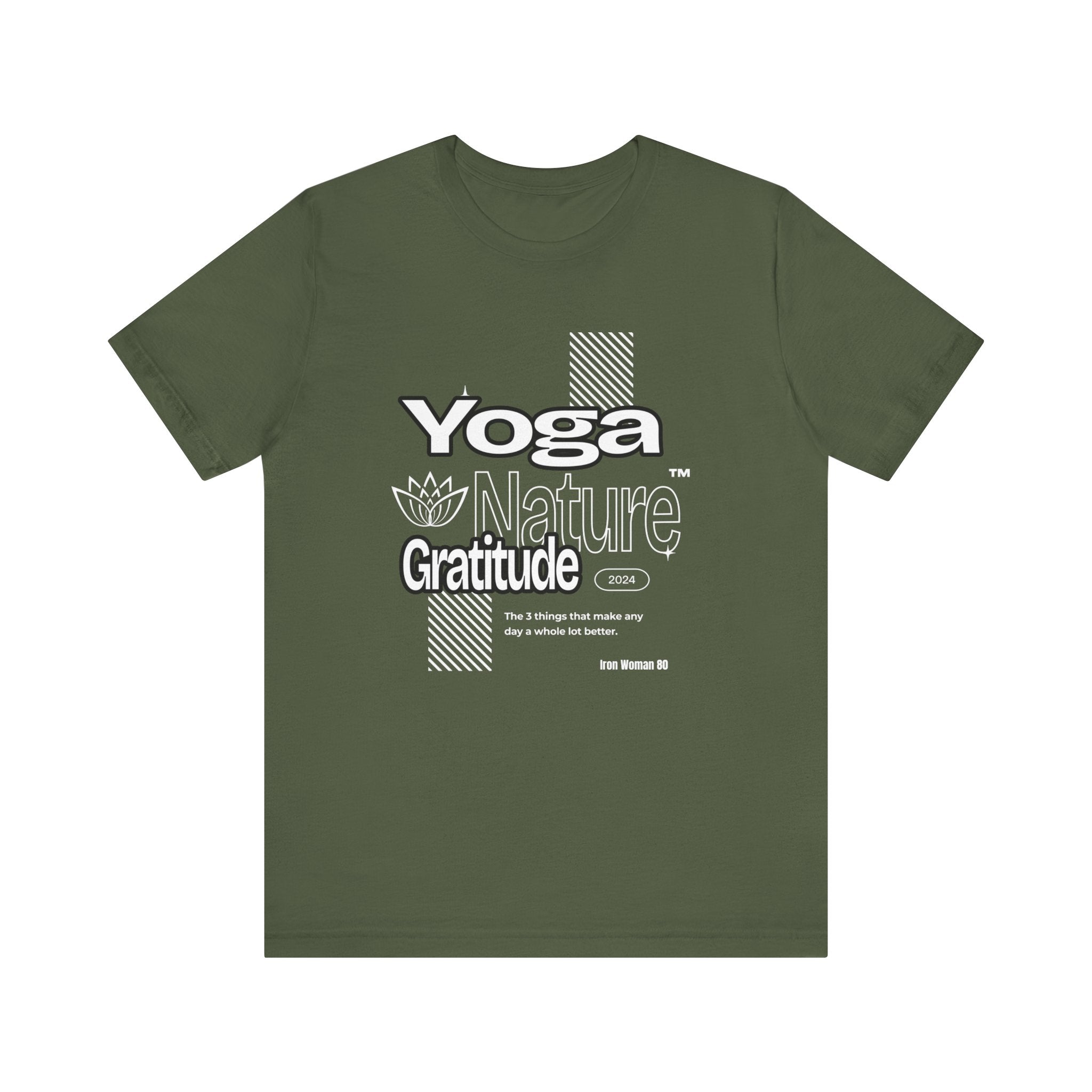 Yoga Nature Gratitude, Black, Green, Aqua, True Royal, Purple, Berry and Red, Unisex Jersey Short Sleeve Tshirt