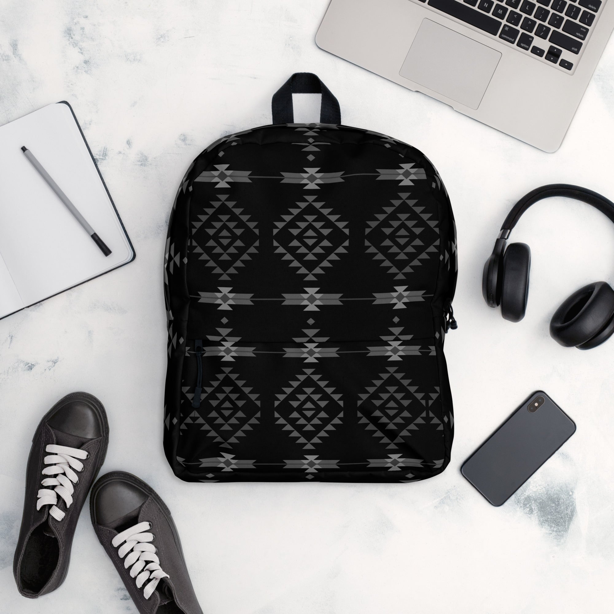 Grayscale Native Design, Black Backpack