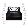 Warrior Strength, Native Rainbow Stars Black Padded Sports Bra