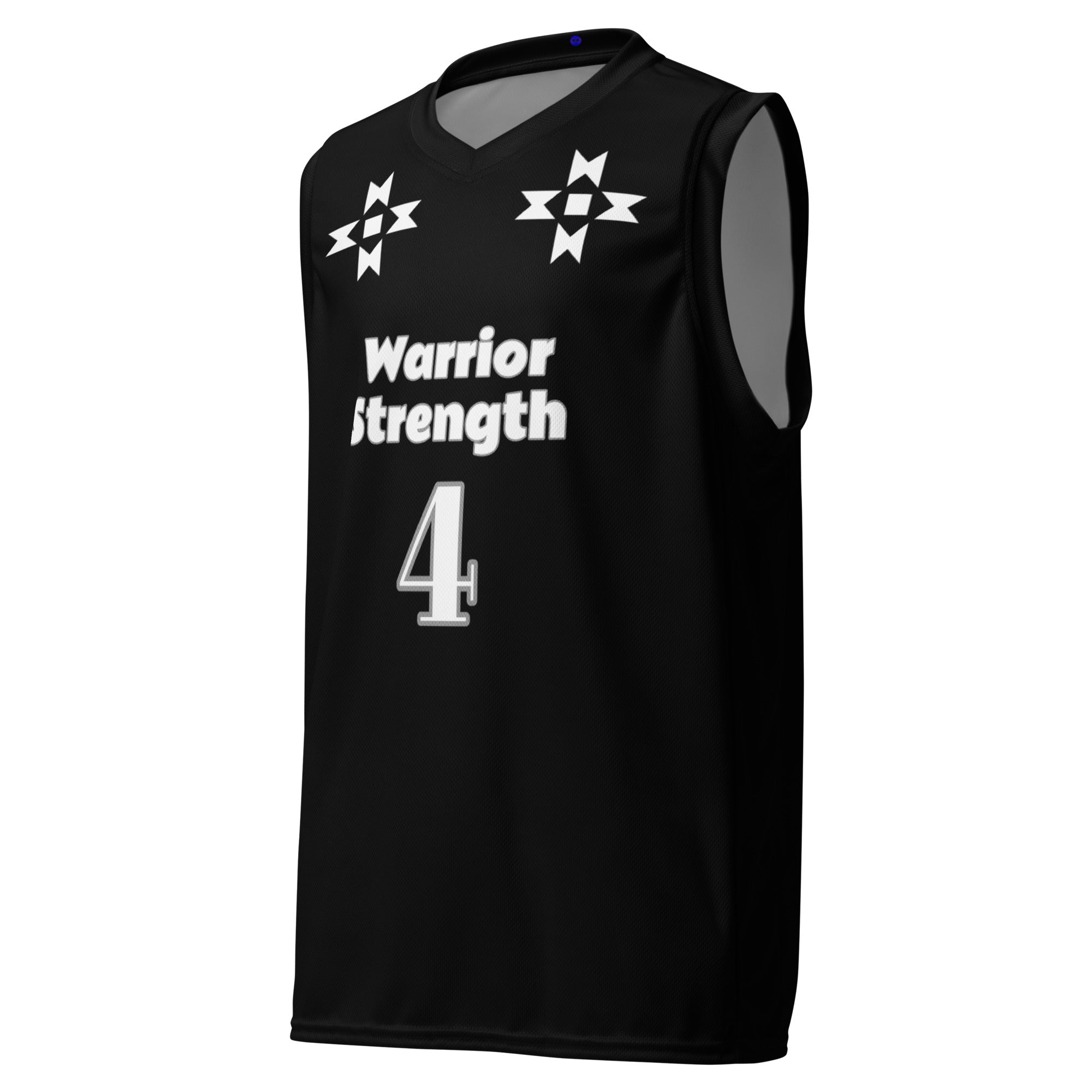Warrior Strength, Native Stars Black Recycled unisex basketball jersey