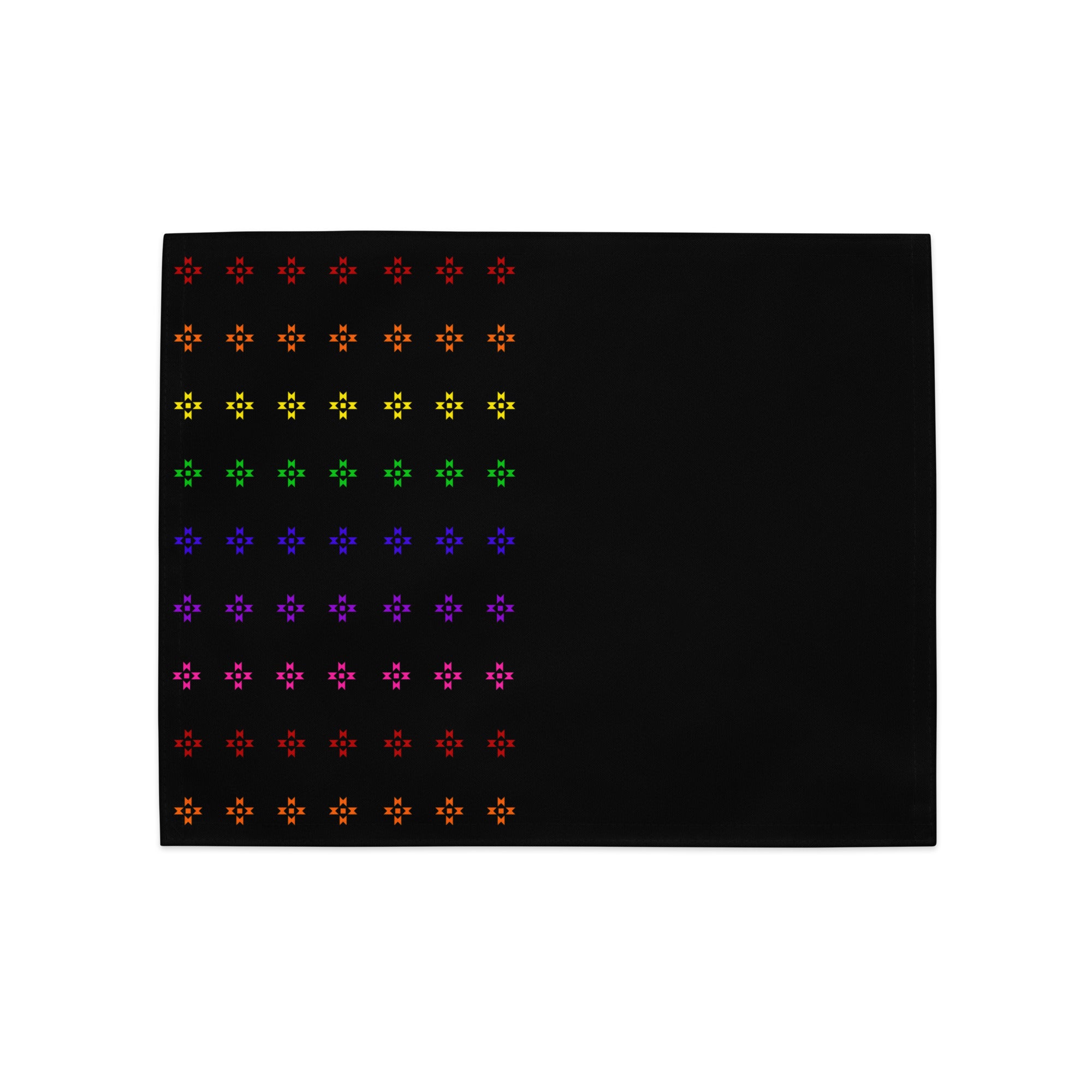 Black Rainbow Native Star Pattern, Breakfast, Lunch, Dinner Placemat Set