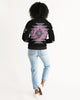 Native Pattern Pink, Gray and Black Women's Bomber Jacket