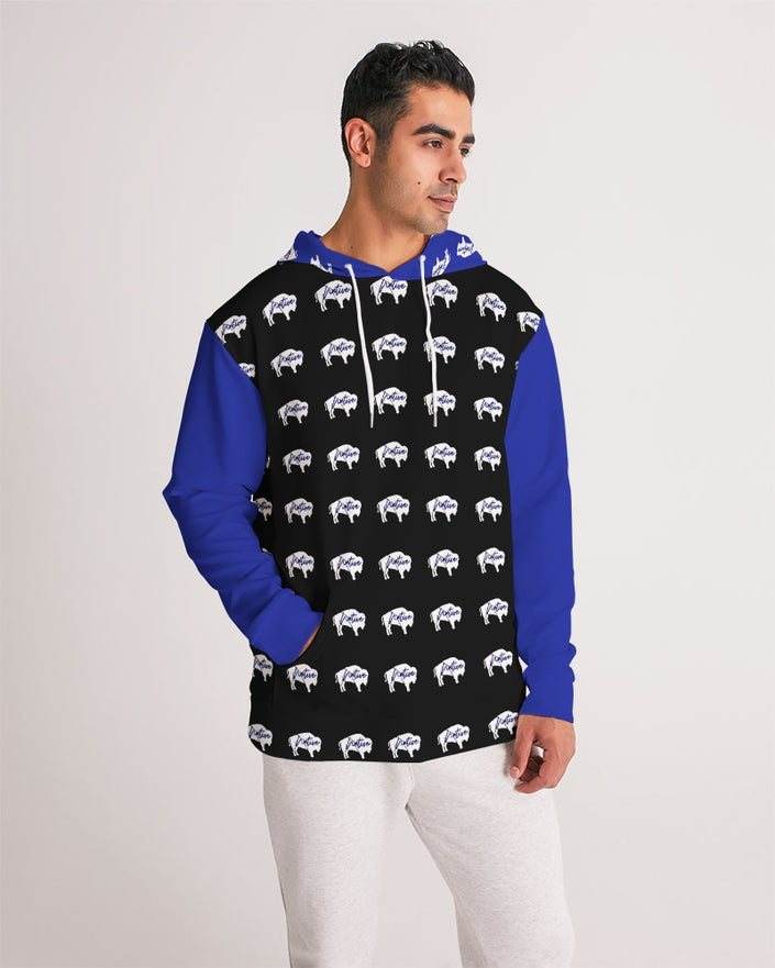 White Innii aka Bison Blue and Black, Native Men Men's Hoodie