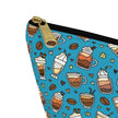 Coffee on Teal Accessory Pouch w T-bottom