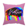 Native Bison Multi Color Broadcloth Pillow