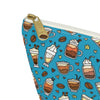 Coffee on Teal Accessory Pouch w T-bottom