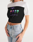 Coffee is my Superpower! Black Women's Twist-Front Cropped Tee