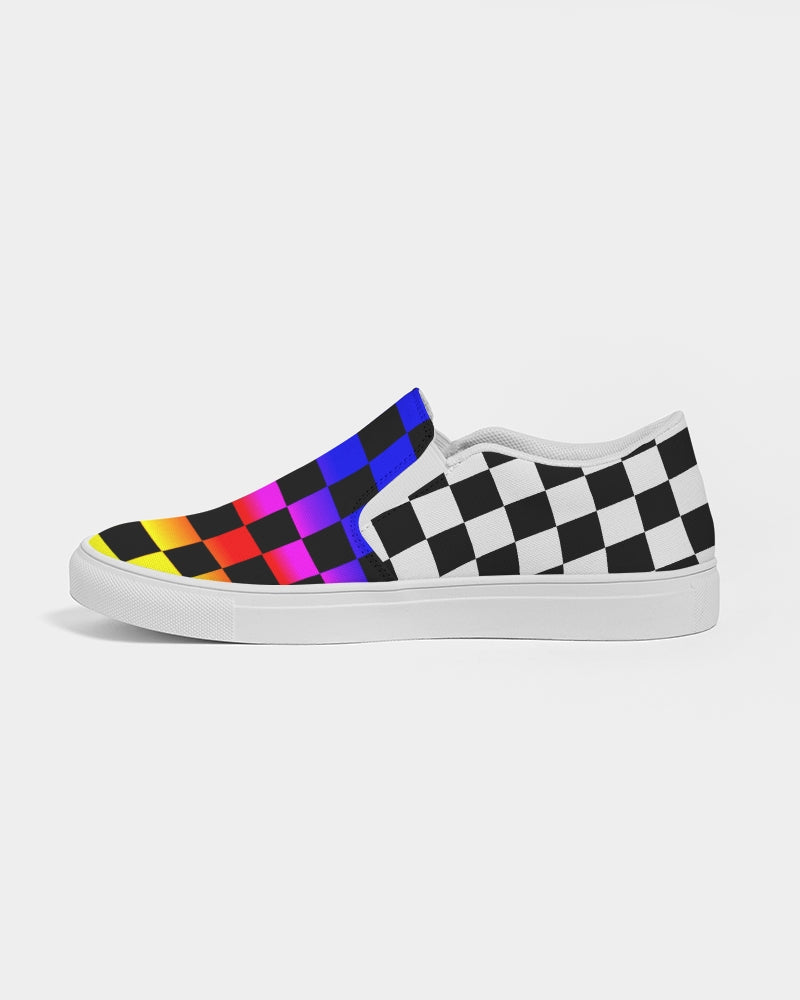 2 sides Checkered Men's Slip-On Canvas Shoe