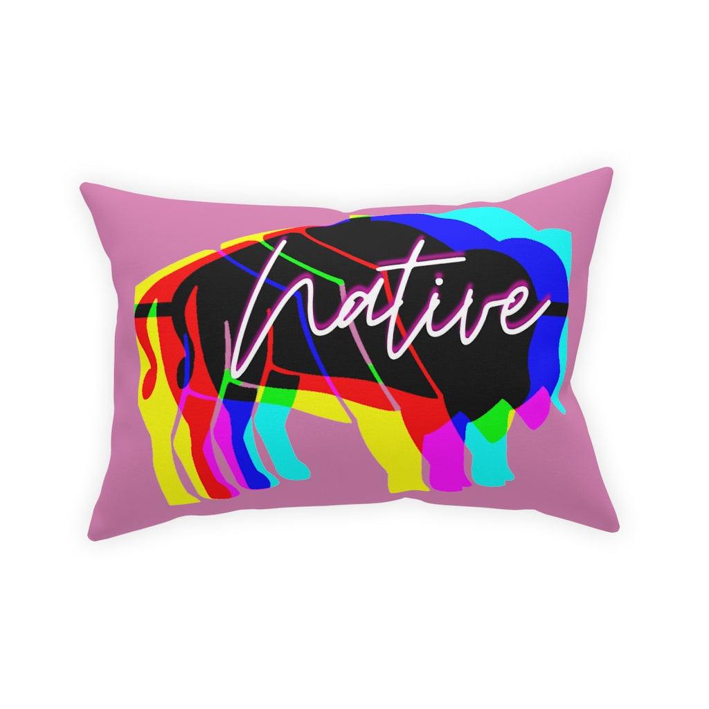 Native Bison Multi Color Broadcloth Pillow