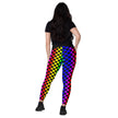 Rainbow Checkered Awesomeness Crossover leggings with pockets
