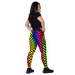 Rainbow Checkered Awesomeness Crossover leggings with pockets