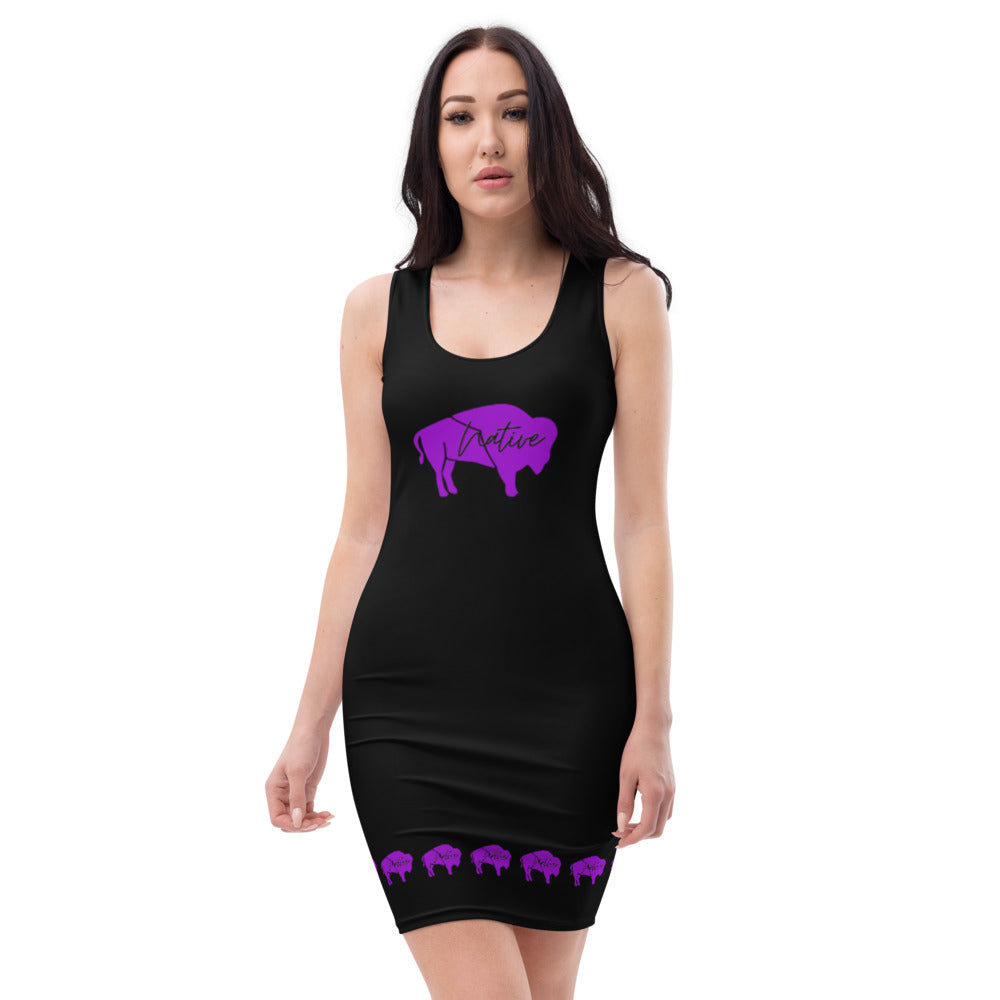 Native Bison Purple Cut & Sew Dress