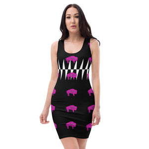 Native Bison Pink with Geometric Cut & Sew Dress