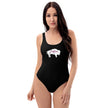 Native Bison White with Pink text One-Piece Swimsuit