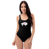 Native Bison White with Pink text One-Piece Swimsuit