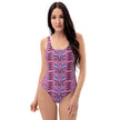 Native Geometric and Floral Pink One-Piece Swimsuit