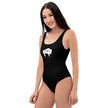 Native Bison White with Pink text One-Piece Swimsuit