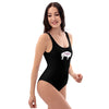 Native Bison White with Pink text One-Piece Swimsuit