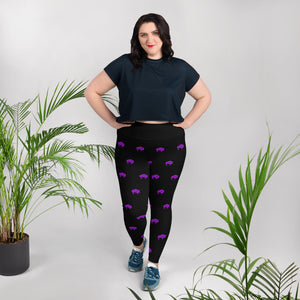 Native Bison Purple All-Over Print Plus Size Adult Leggings