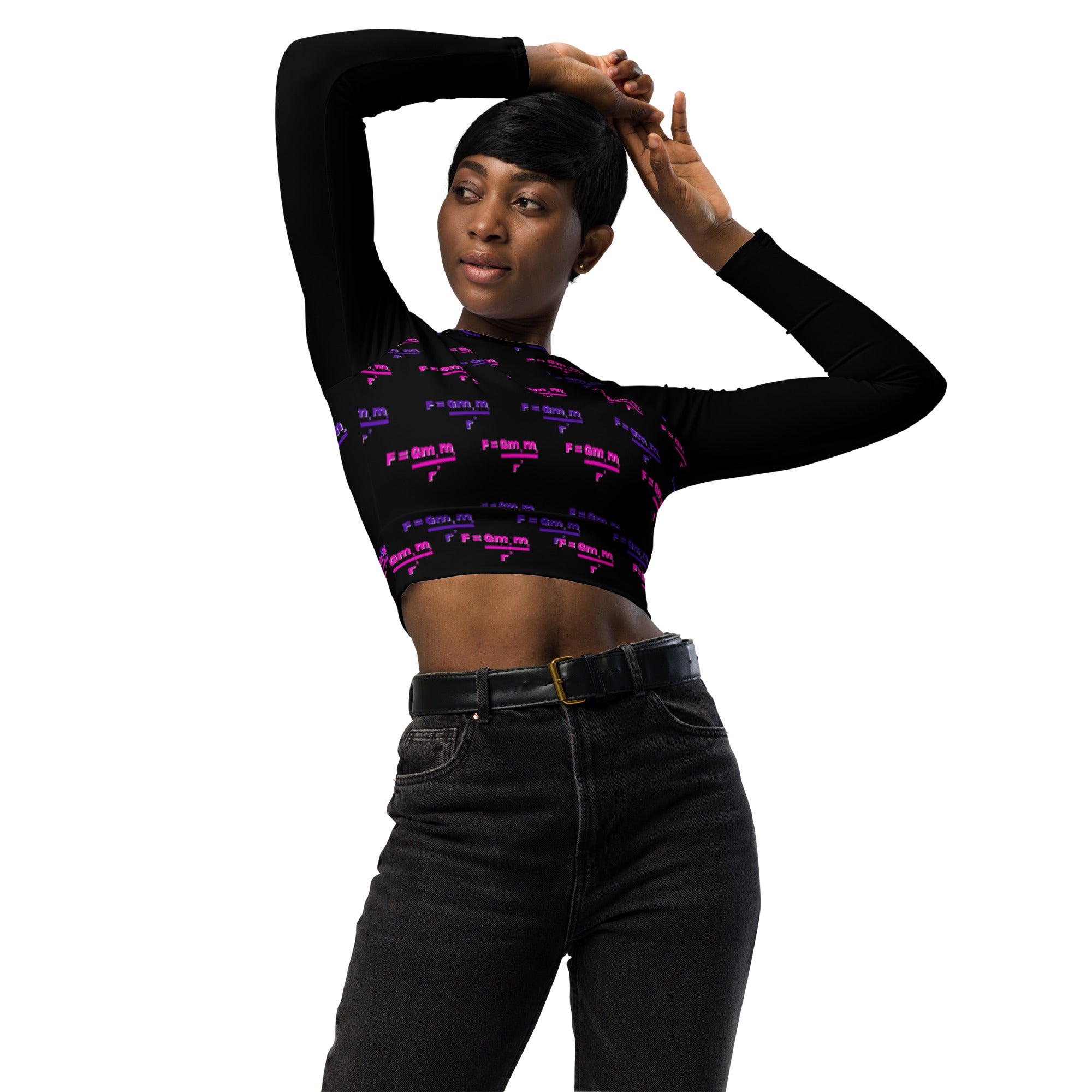 Physics Nerd Collection Recycled long-sleeve crop top
