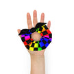 Rainbow Checkered Hair Scrunchie