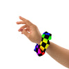 Rainbow Checkered Hair Scrunchie